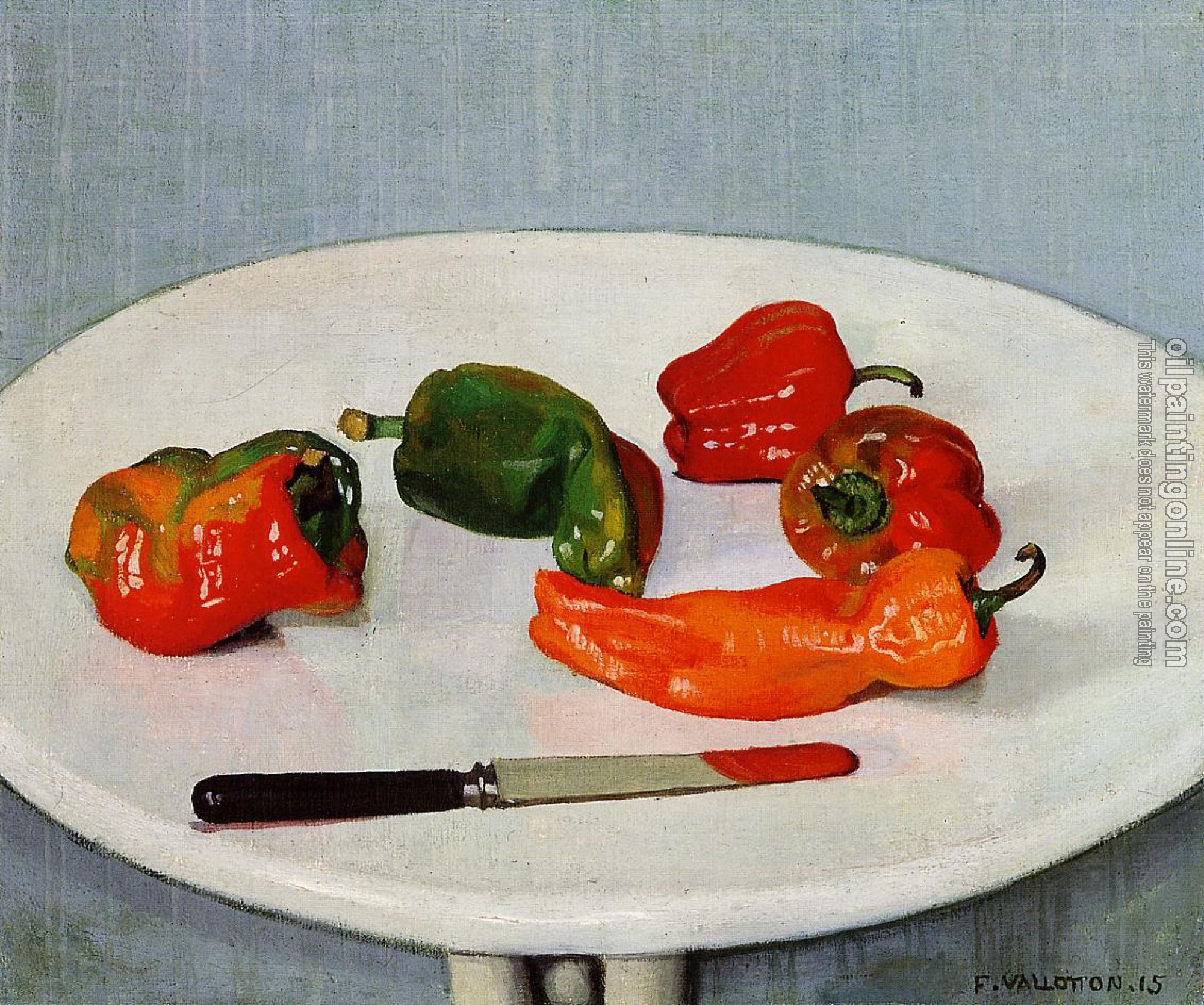 Felix Vallotton - Still Life with Red Peppers on a White Lacquered Table